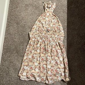 XL flower printed halter dress